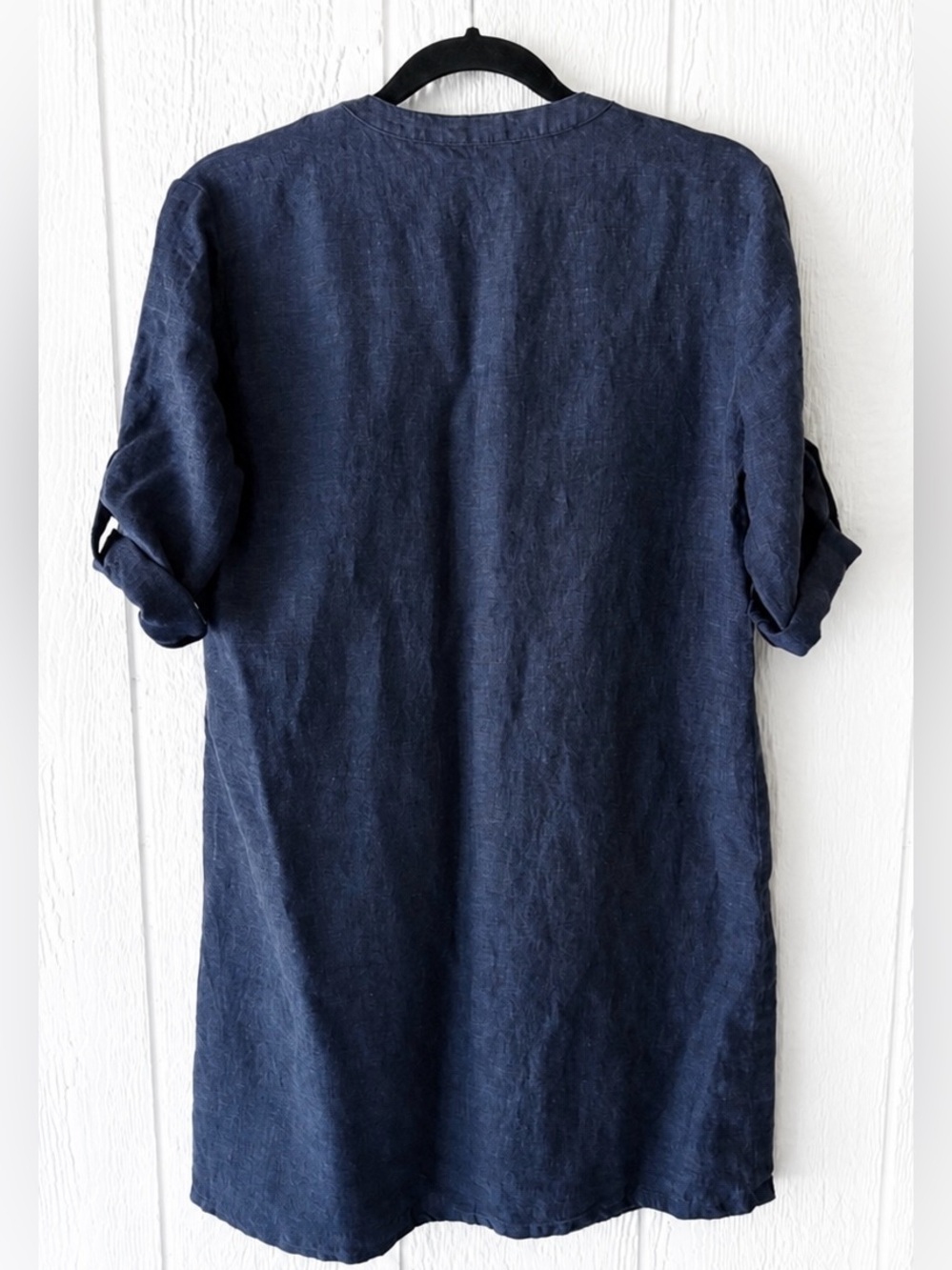 J.McLaughlin Navy Riviera Linen Shift Dress Size L - Picture 2 of 5